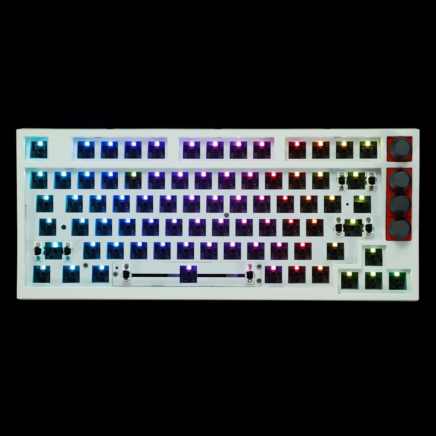 GK75 Triple-Mode 4 Knobs Plastic Case Gasket RGB Hot Swappable Macro Programmable Bluetooth Wired 2.4G Mechanical Keyboard Barebone
