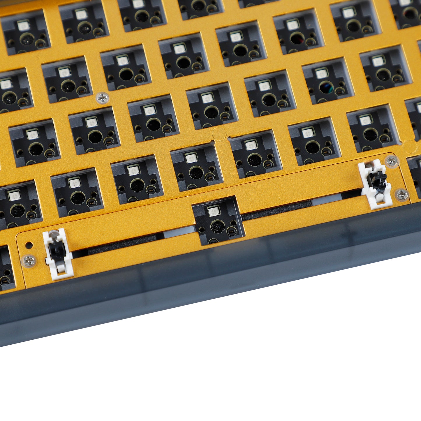 GK980 Plastic Triple-Mode 4 Knobs Gasket RGB Hot Swappable Macro Programmable Bluetooth Wired 2.4G Mechanical Keyboard  Kit