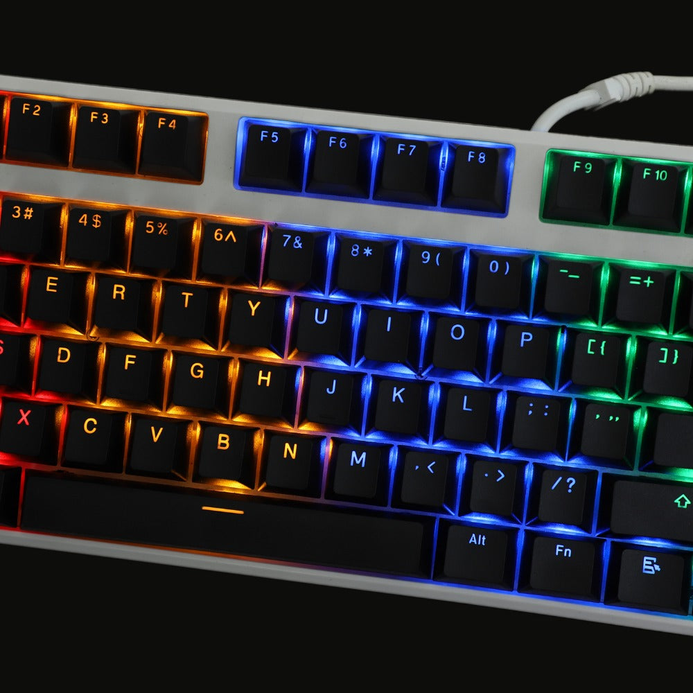 YMDK White Backlit 108 Keycaps(Cherry Profile Double Shot Shine Through/108 TKL 61 Using)