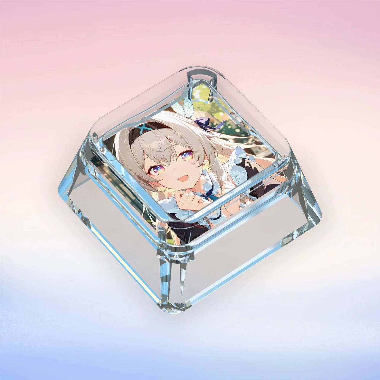 YMDK Firefly Theme Keycaps Cute Anime Two-dimensional Personality Keycap Single Light-transmitting PC Clip-on Key Caps for MX Mechanical Keyboard