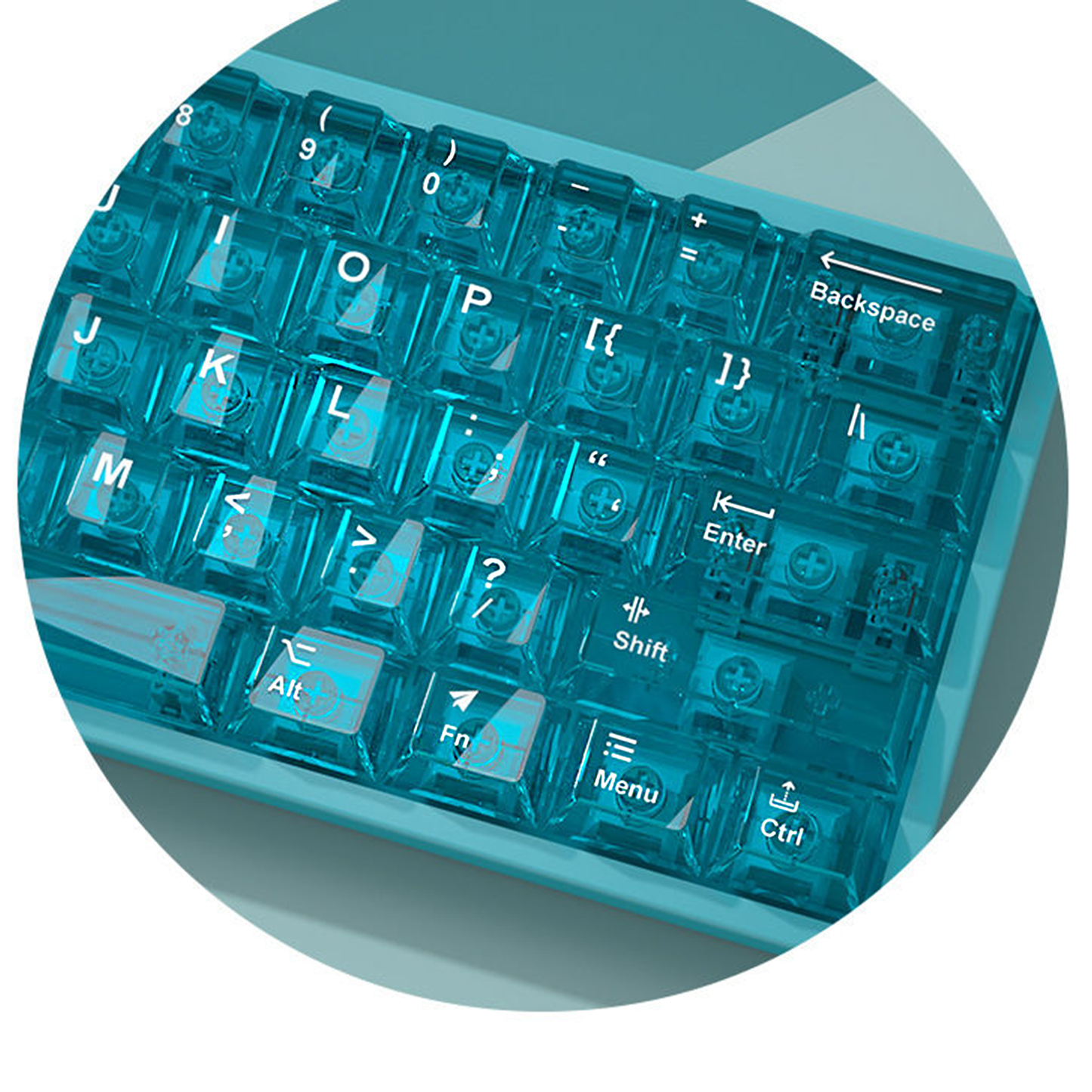 YMDK PBT+PC Transparent Keycaps Cherry Profile Shine Through Top Print Dye Sublimation Keycap for MX 61/64/68/84/87/100/104/108 MX Mechanical Keyboard