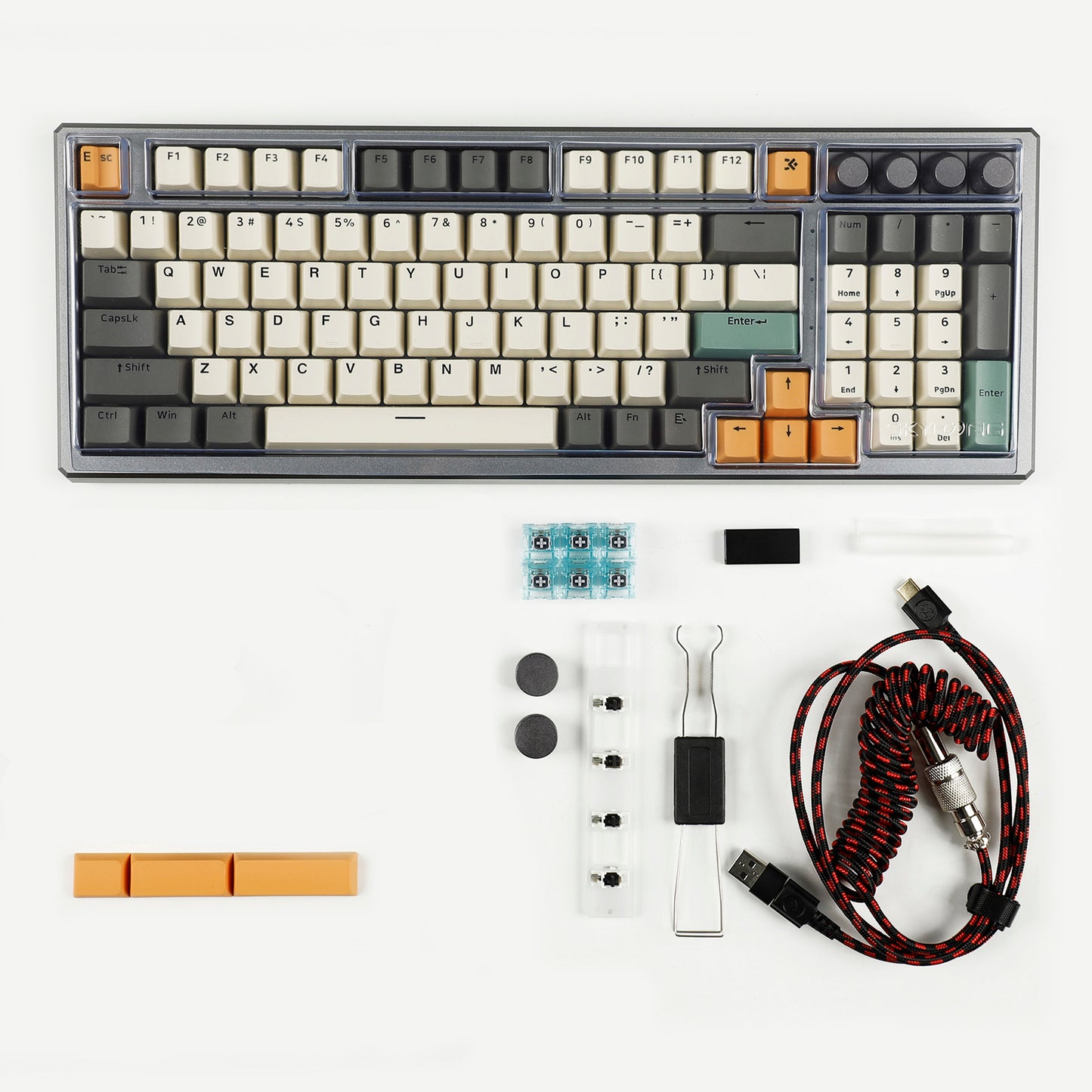 SKYLOONG GK980 Aluminum Case 4 Knobs Triple-Mode 1800 Gasket RGB Hot Swappable Macro Programmable Bluetooth Wired 2.4G Fully Mechanical Keyboard