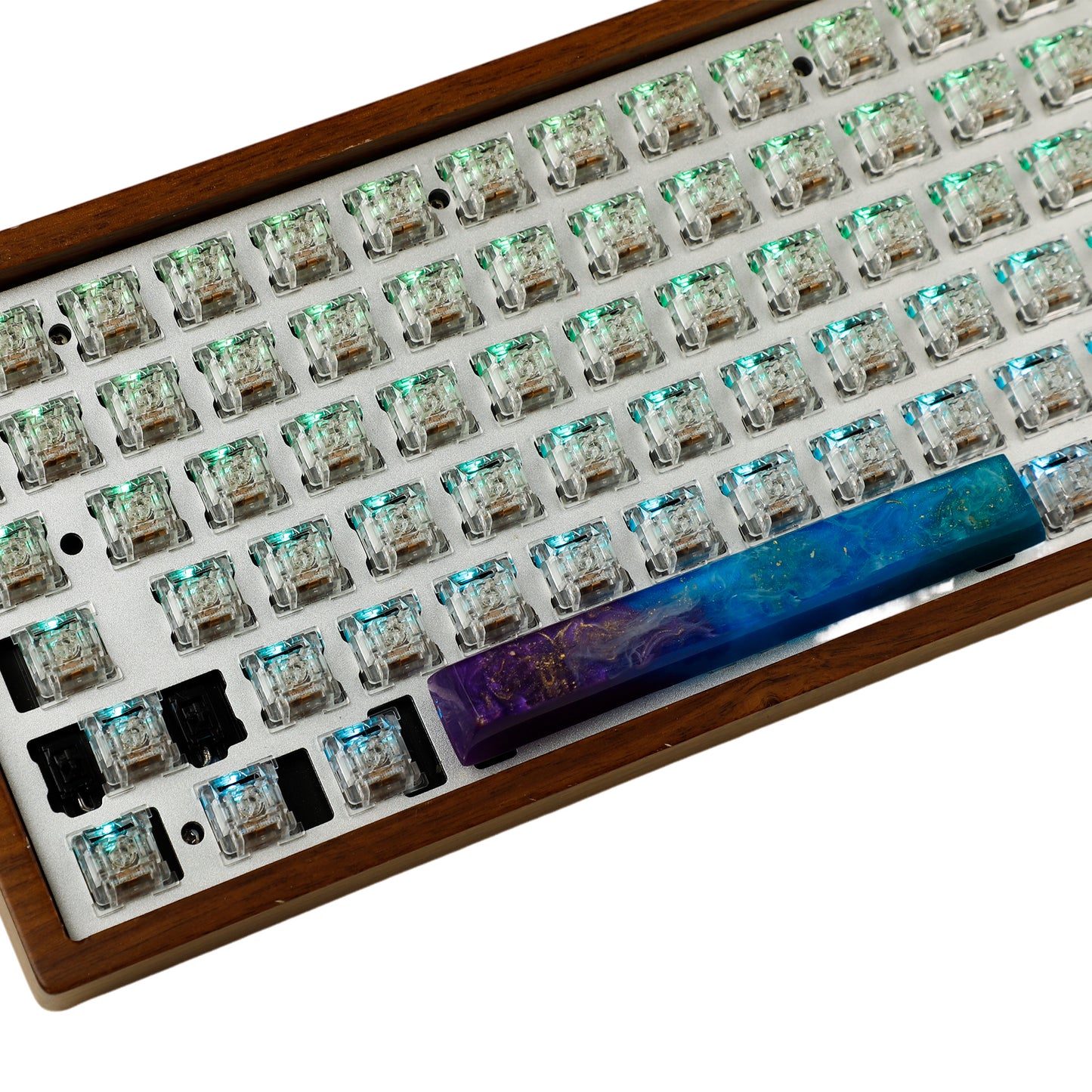 YMDK Resin Keycap Novelty Keycaps Starry Sky Fujiyama 6.25u Spacebar For Cherry Kailh Gateron TTC MX Mechanical Keyboard