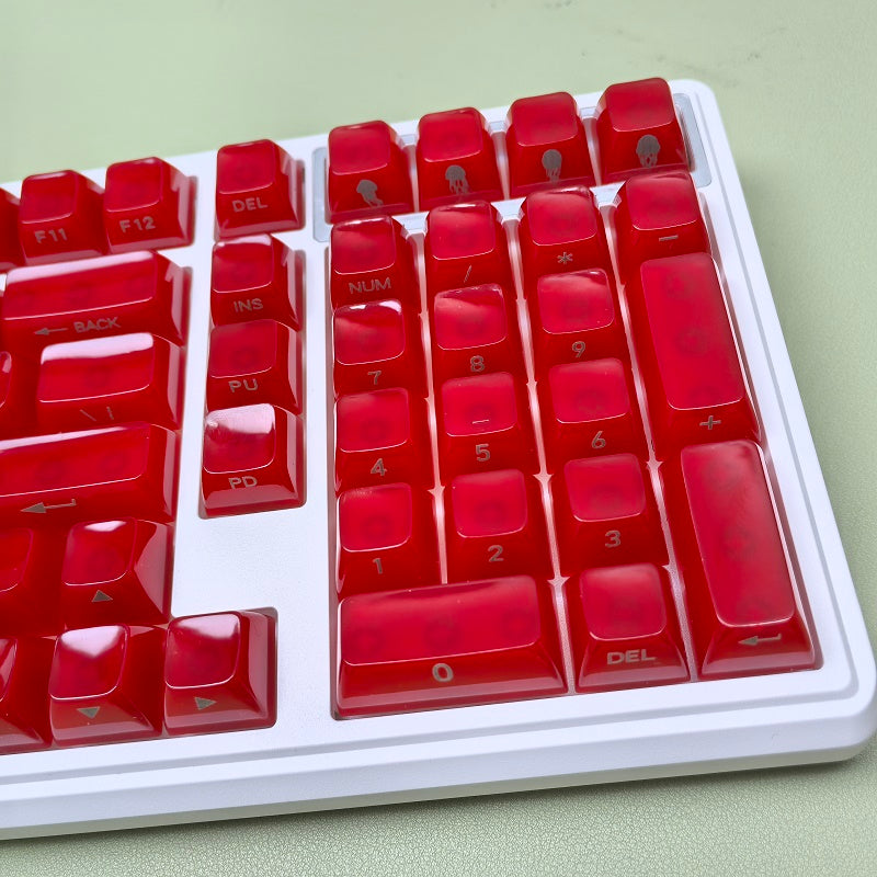 YMDK 119 Keys Jellyfish Keycaps Side Print Shine Through MDA Profile PC Material Custom Keycap for MX Mechanical Keyboards