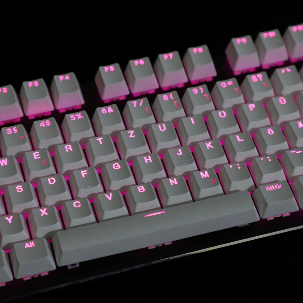 YMDK 105 German ISO Double Shot PBT Shine Through OEM Profile Keycap set Suitable For Cherry MX Switches Mechanical Keyboard