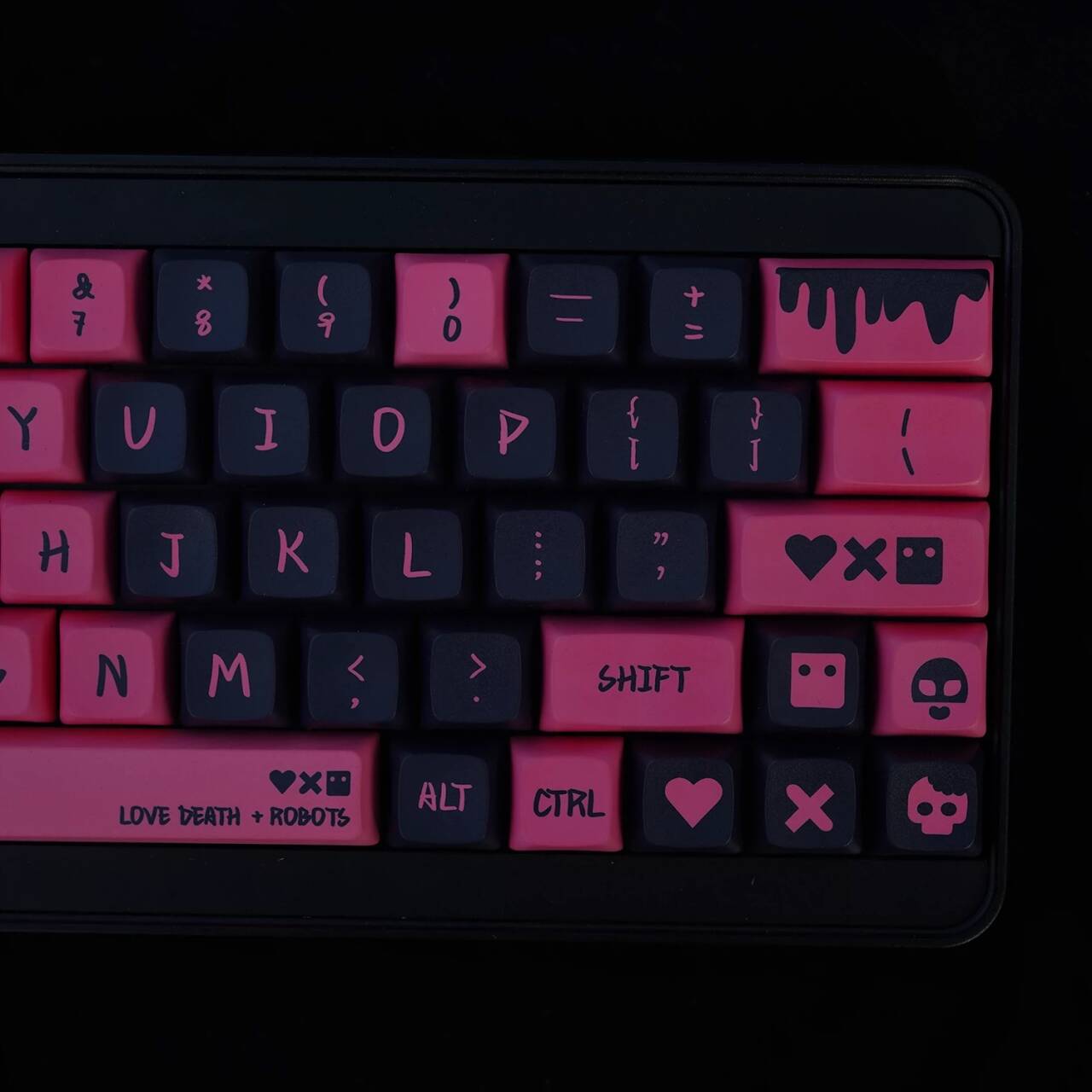 YMDK Love Death Machine Theme Keycap Full Set 130 Keys XDA Profile Dye Sub PBT for MX Mechanical Keyboard