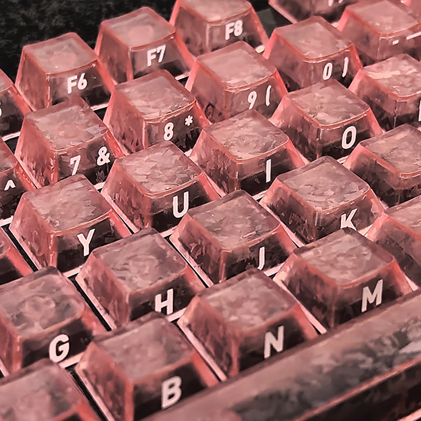 YMDK Carbon Fiber Texture 119 Key Side Printed Shine Through Keycaps for 61/64/68/84/87/96/108-Key MX Mechanical Keyboards