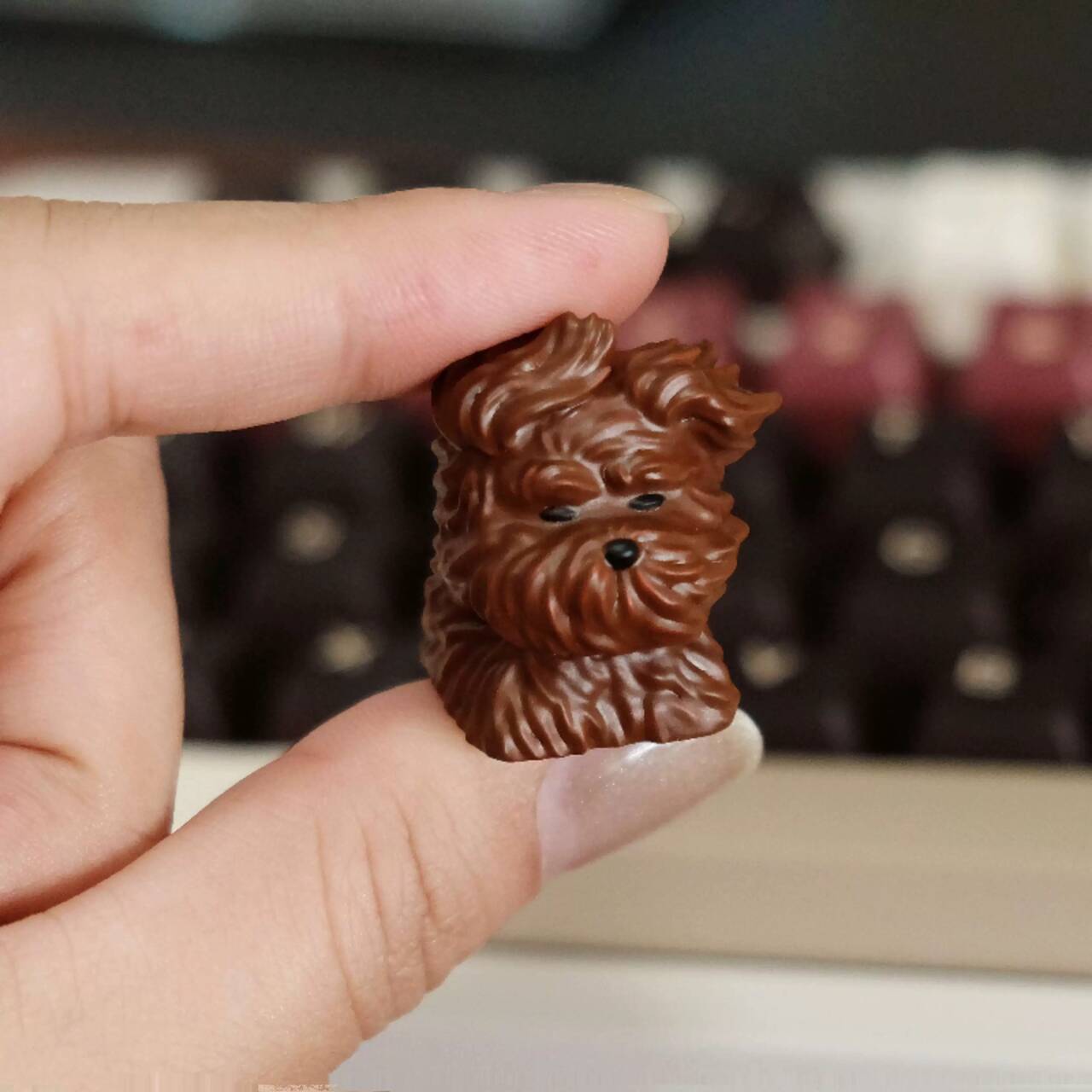 YMDK Wind-blown Puppy Personality Keycaps Interesting Cute Creative Keycap 3D Print Resin Key Caps for MX Mechanical Keyboard