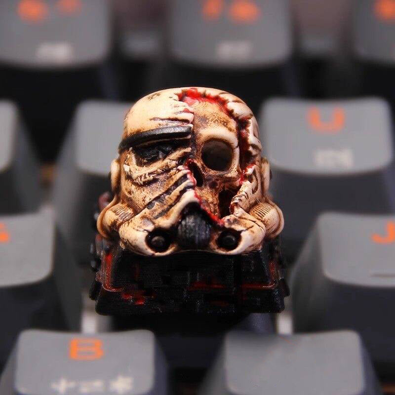 YMDK Skull Personality Keycaps Cool Domineering Novel Creative Key Cap Homemade Resin Keycap for MX Mechanical Keyboard