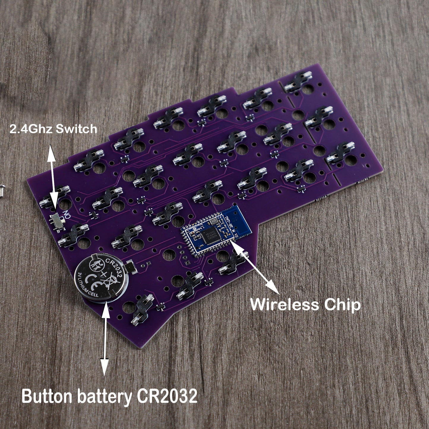 YMDK 2.4Ghz Wireless Split Low profile 46 Keys Keyboard Corne V4.1 Ergonomic Hotswappable 40% Layout 3D PLA Vial All Key Programmable Mini Independent Gaming Keyboard Kit