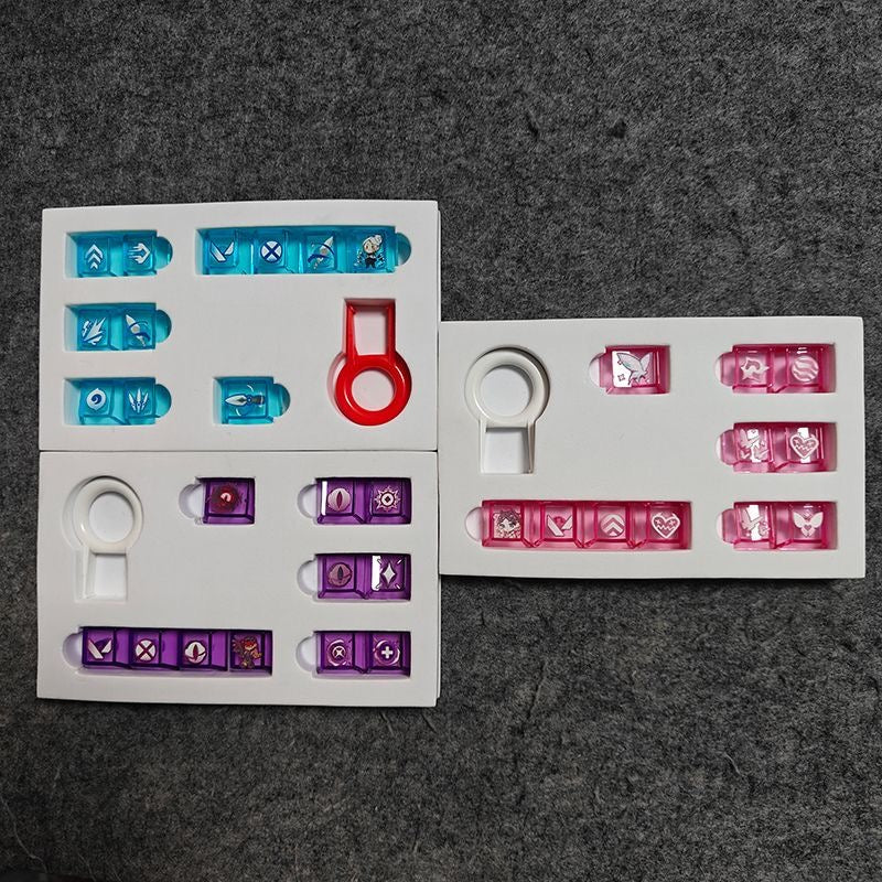 YMDK 11 Additional Keys DIY Windbreaker Crossbow Theme PC Transparent Cherry Profile Shine Through Keycaps For MX Mechanical Keyboard