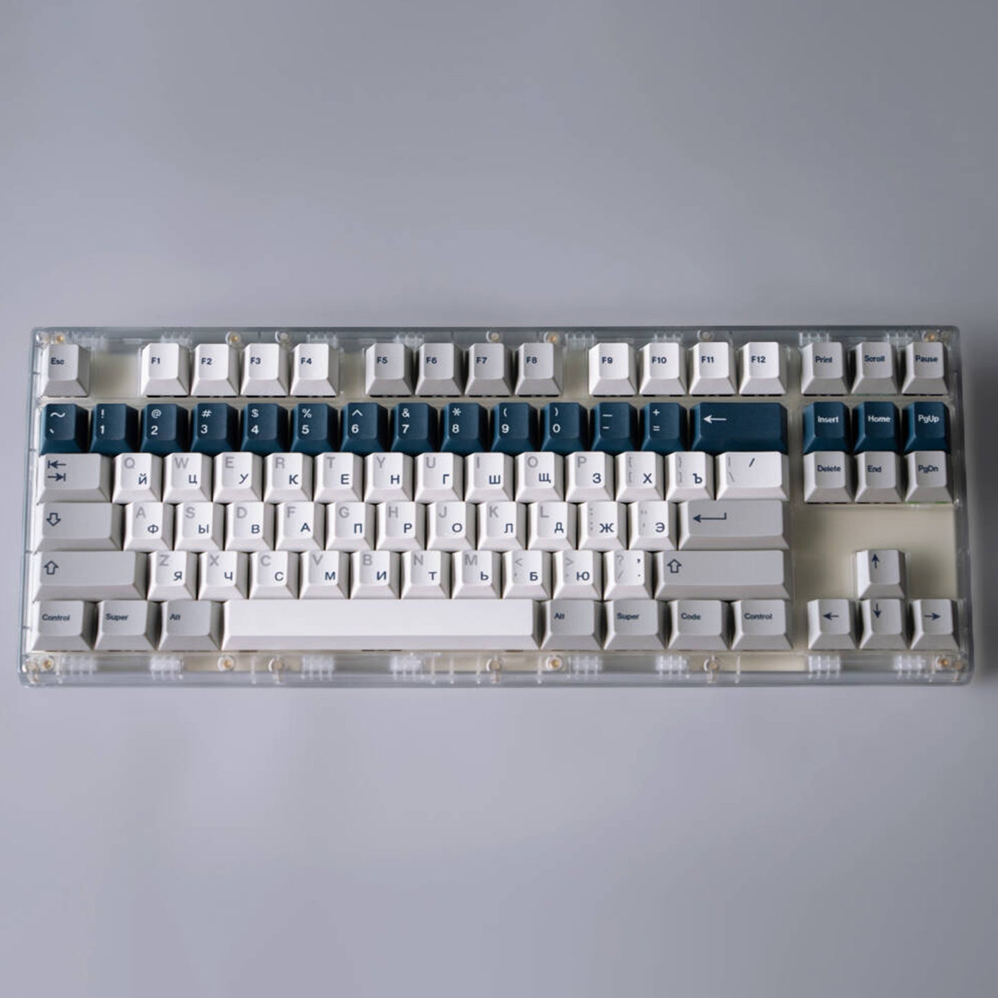 YMDK Prussian Blue Theme Full Set Keycaps 176 Keys Russian PBT Dye Sub Cherry Profile Keycap for Mechanical Keyboard