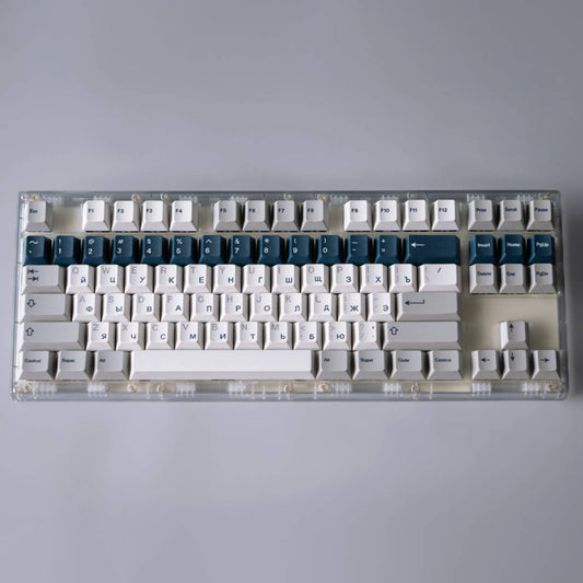 YMDK Prussian Blue Theme Full Set Keycaps 176 Keys Russian PBT Dye Sub Cherry Profile Keycap for Mechanical Keyboard