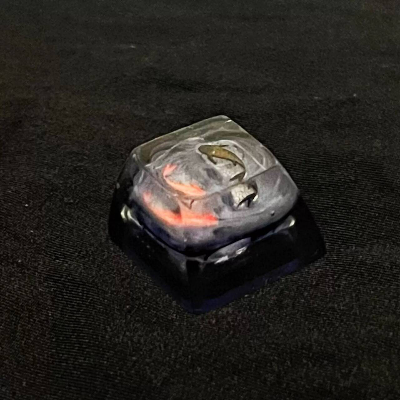 YMDK Koi Fish Personalized Keycaps Translucent Resin Hand-made Custom Keycap Novel Good Luck Key Cap for MX Mechanical Keyboard