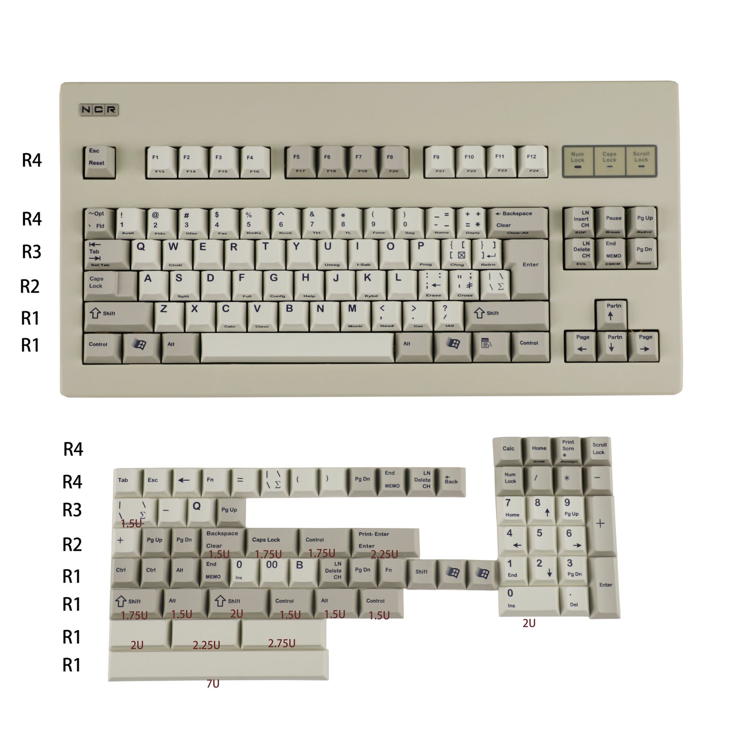 YMDK Gray Mixed 147 Keys Keycaps Thick PBT Mac Keycap set(Cherry Profile Dye Sub )