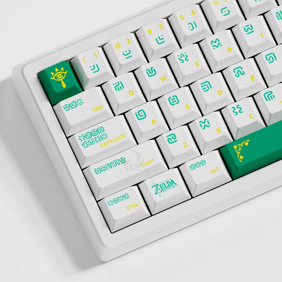 YMDK Legend Theme 125 Keys Blue and Green PBT Dye Sublimation Cherry Profile for Mechanical keyboard
