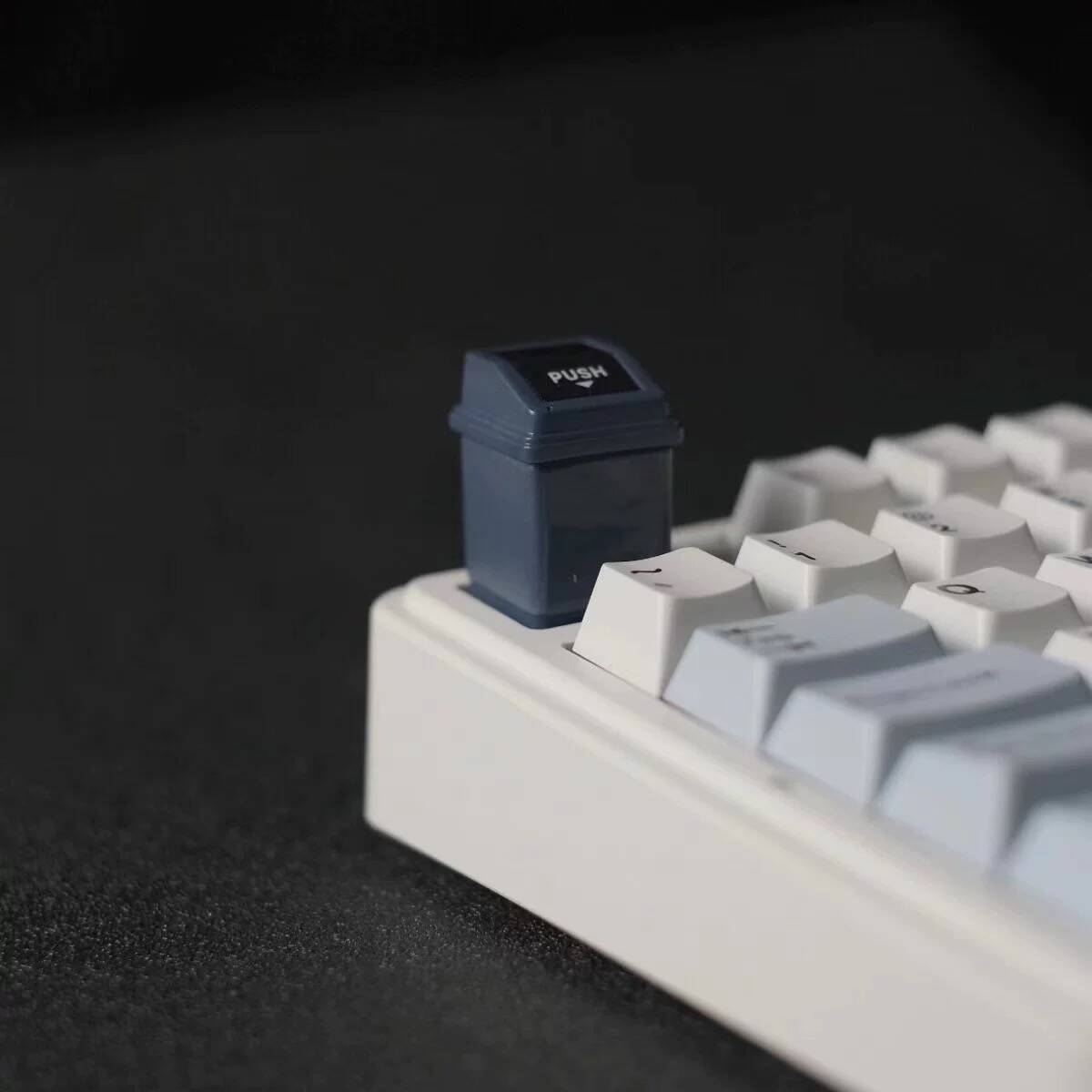 YMDK Trash Can Personalized Keycaps Resin Keycaps Interesting Novel Decorative Key Caps for MX Mechanical Keyboard