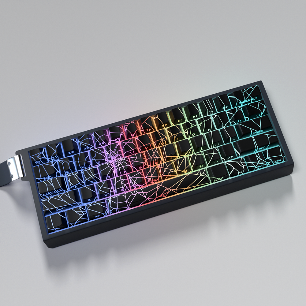 YMDK Lightning 140 Key Keycaps Side-lit PBT+PC Cherry Profile Five-sided Dye Sub Shine Through Custom Keycap for MX Mechanical Keyboard 61/64/68/84/87/100/104/108 Layout