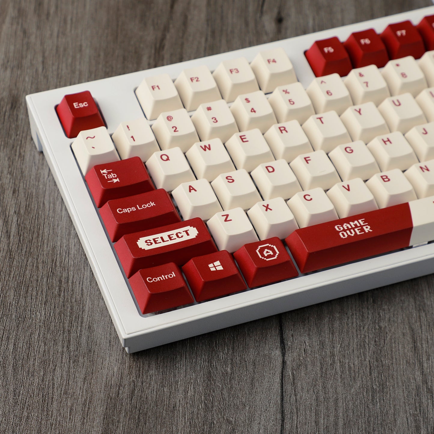 Gameboy Retro Red Beige Dye Sub Gaming Japanese Keycaps Thick PBT Cherry Profile For TKL GK61 96 GMMK MX Keyboard FC