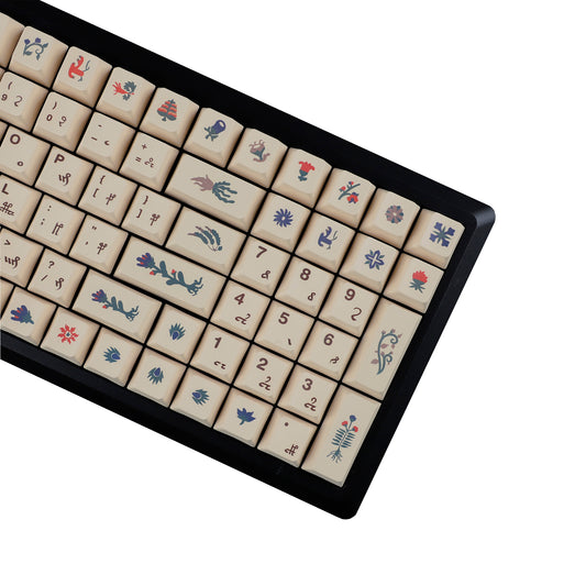 Manuscript Theme Keycaps 135 Keys PBT Dye Sublimation Top Print Cherry Profile Keycap For Mechanical keyboard