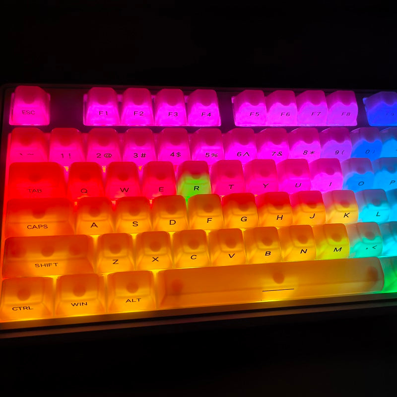 YMDK 119 Keys Jellyfish Keycaps Side Print Shine Through MDA Profile PC Material Custom Keycap for MX Mechanical Keyboards