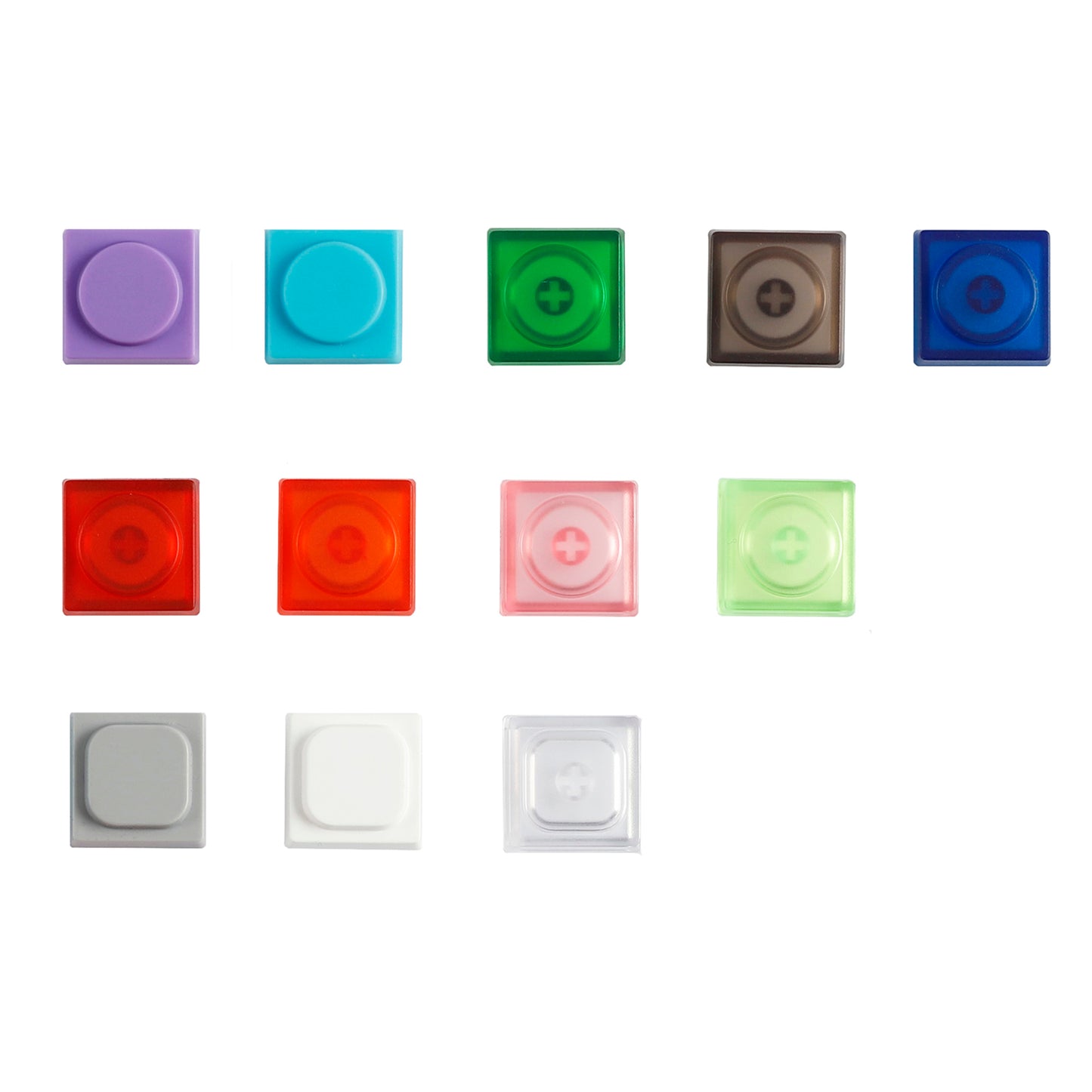 YMDK Blocks Low Profile Keycaps 16 Keys PBT Transparent Frosted Keycap for MX Mechanical Keyboard