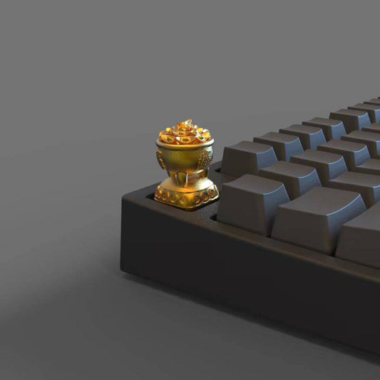 YMDK Cornucopia Personalized Keycaps God Wealth Creative Interesting Resin Keycap for MX Mechanical Keyboard
