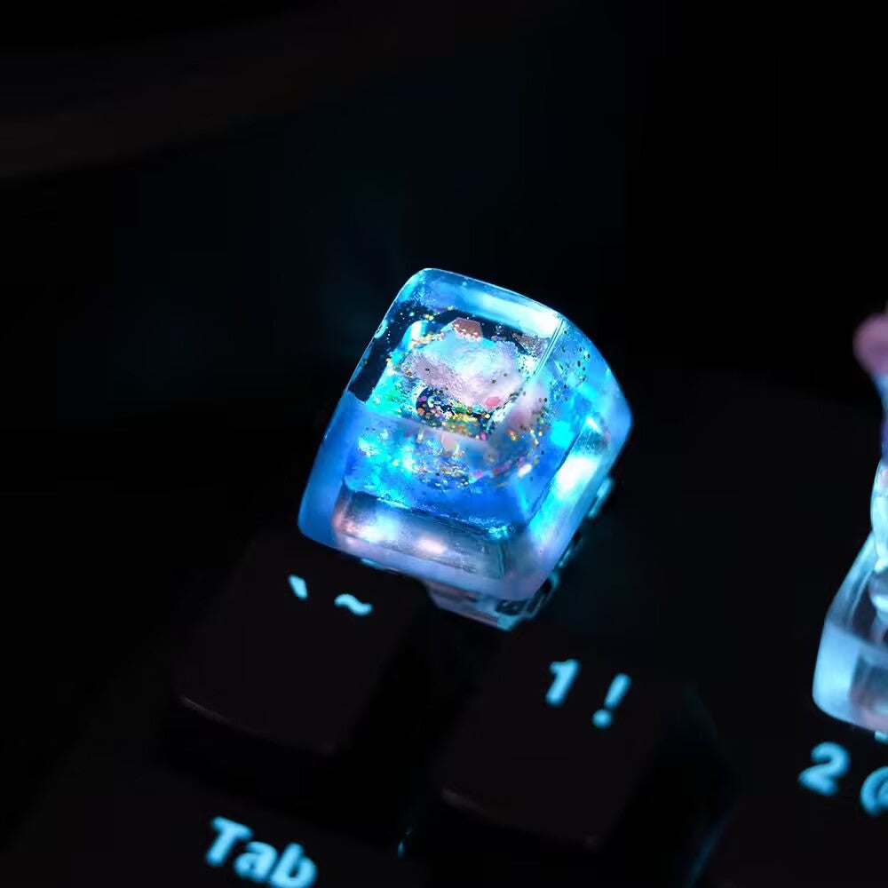 YMDK Sky Light-transmitting Personality Keycaps Clouds Stars Sunrise Sunset Keycap Cute Novel Handmade Creative key Caps for MX Mechanical Keyboard