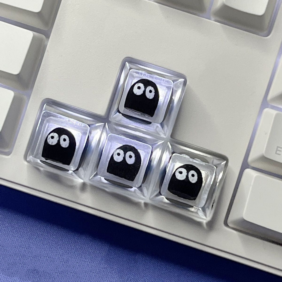 YMDK Black Coal Ball Theme Keycaps Cute Keycap Resin Translucent SA Profile key caps for Mechanical keyboard