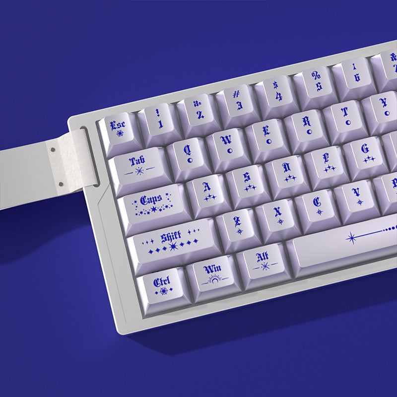 YMDK Magic Pearlescent Keycaps 121 Keys Top Print Cherry Profile Dye Sub Keycap PBT for MX Mechanical Keyboard 60 68 75 100 104 Layout