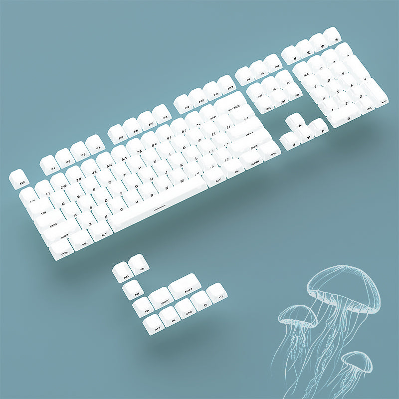 YMDK 119 Keys Jellyfish Keycaps Side Print Shine Through MDA Profile PC Material Custom Keycap for MX Mechanical Keyboards
