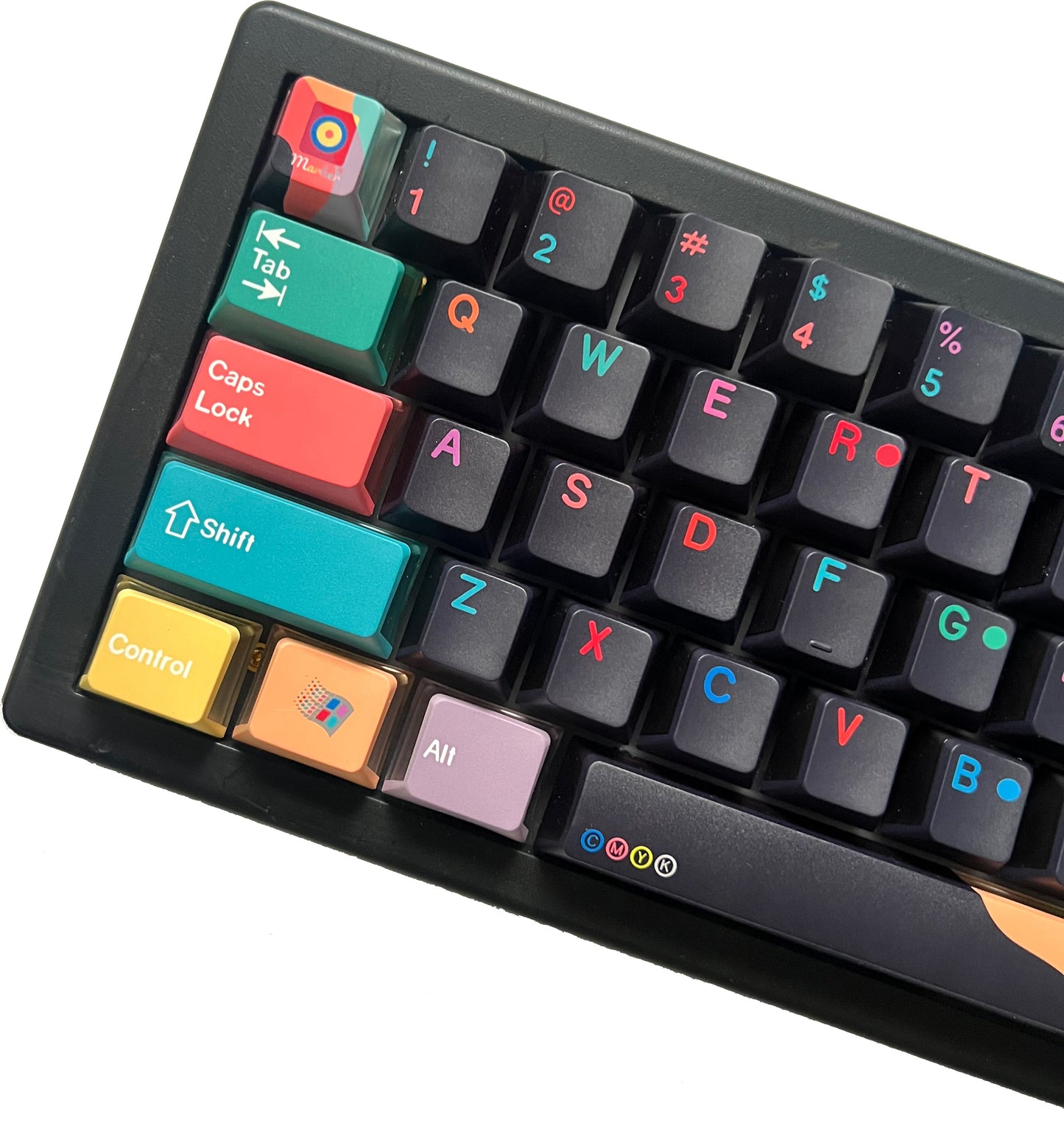 YMDK 134 Key Cherry Profile 3 Sides Shine Through Pudding Marker Theme Dye Sub PC+PBT Keycaps for MX Mechanical Keyboard