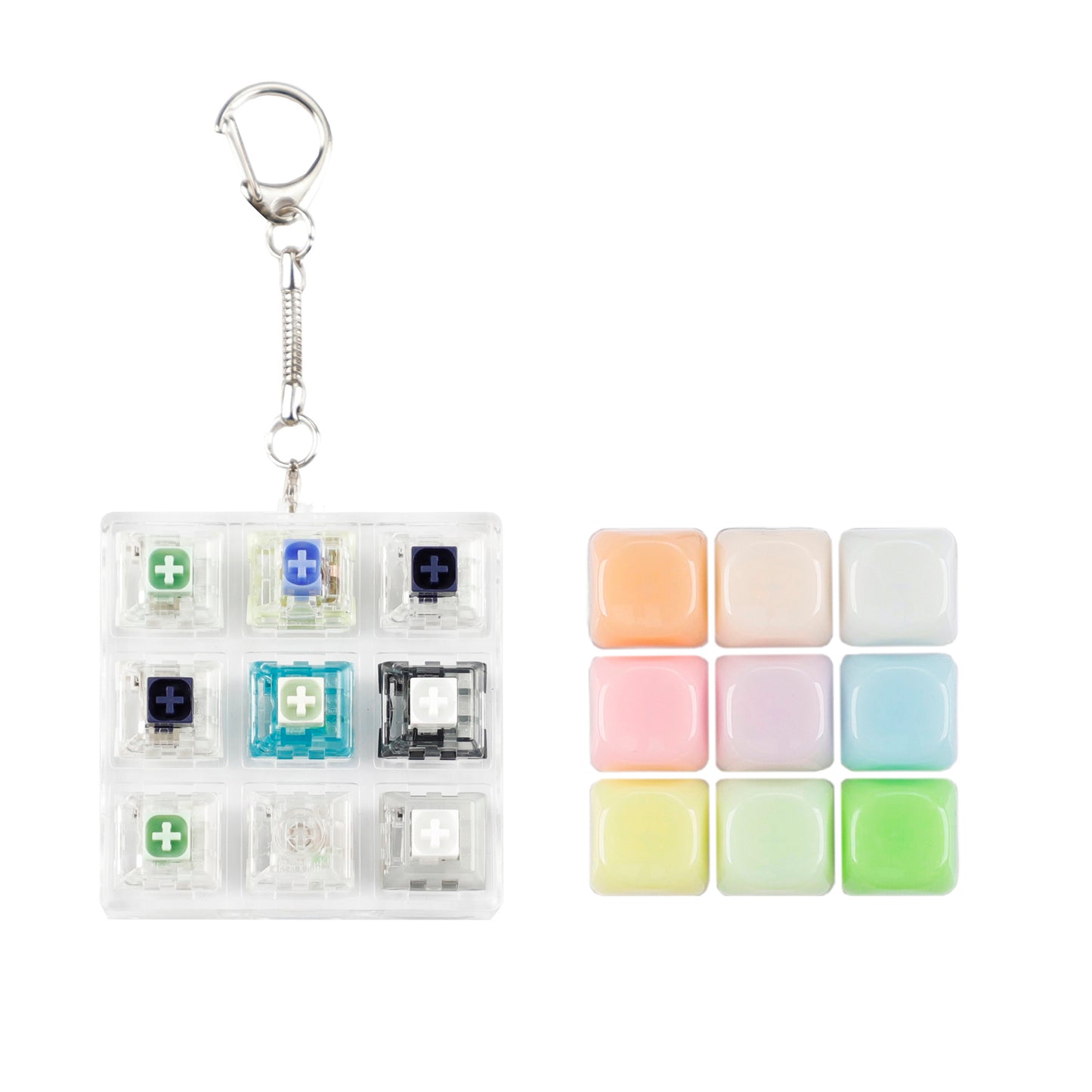 9 Keys Switches Tester(Cherry Gateron Green Clear White Gray Clear Zealio Purple Kailh Box Navy Jade Switches)