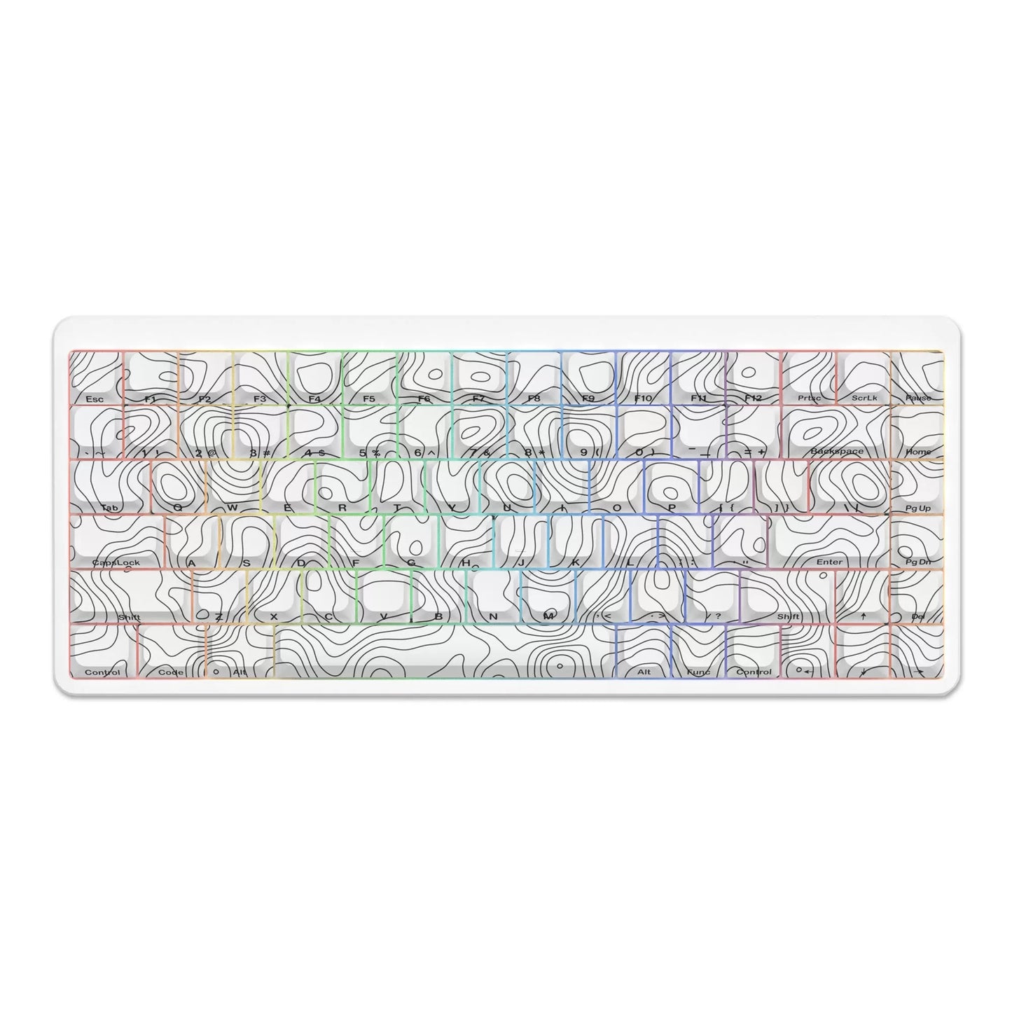 YMDK 131 Blcak Contour Lines Low Profile PBT Double Shot Keycaps for MX Mechanical Keyboards