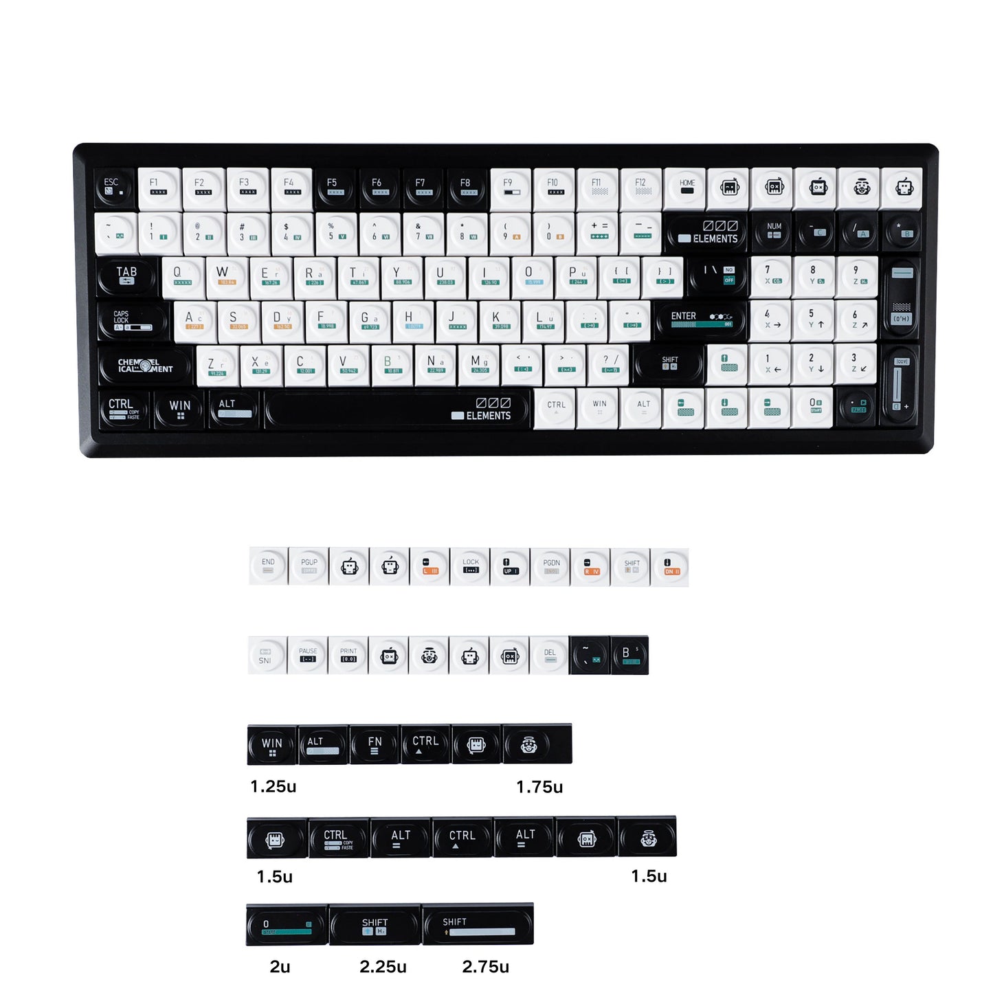 YMDK Bricks Full Set 138 keys Keycaps Classic Blocks Theme Color UV Print Frosted Low Profile Keycap for Mechanical Keyboard 104 87 84 68 61