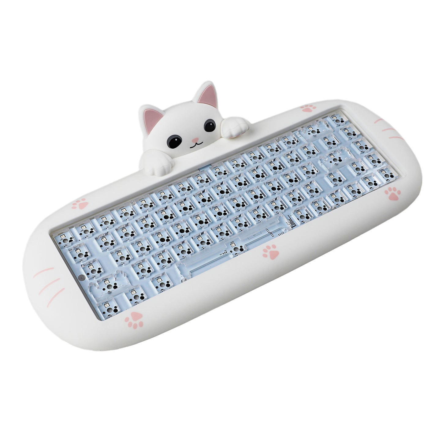 YMDK Meow68 keyboard Cat Custom Triple-Mode RGB Hot Swappable meow 68 Fully Mechanical Keyboard(Support Macro Programmable Bluetooth&Wired&2.4G)