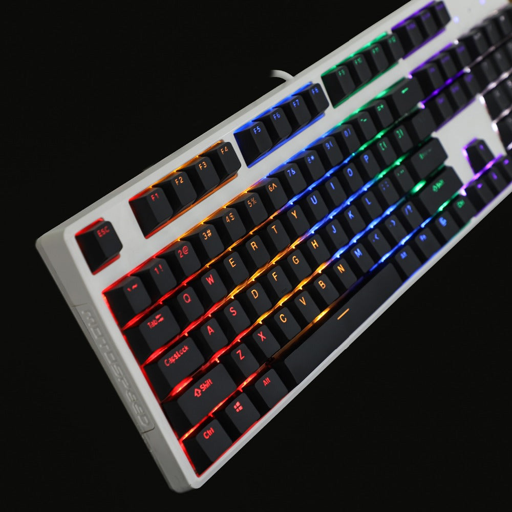 YMDK White Backlit 108 Keycaps(Cherry Profile Double Shot Shine Through/108 TKL 61 Using)