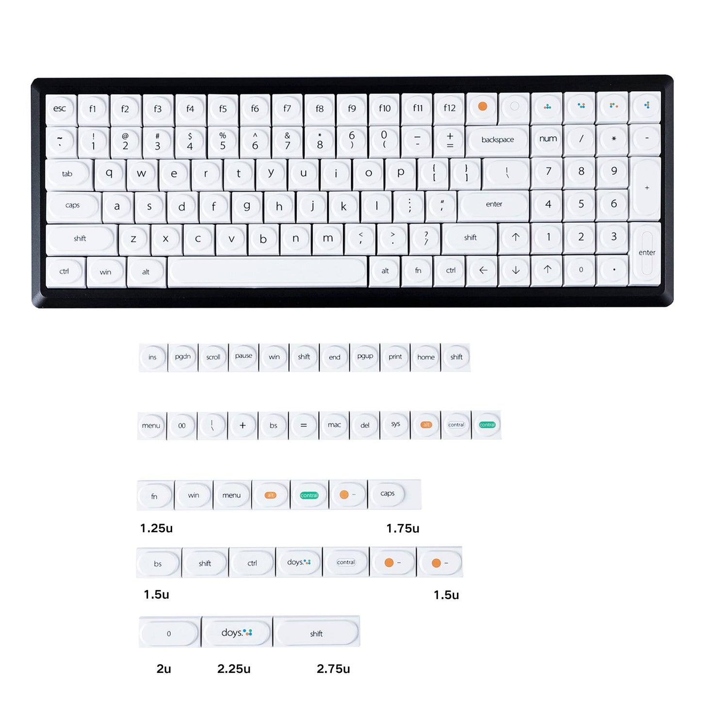 YMDK Bricks Full Set 138 keys Keycaps Classic Blocks Theme Color UV Print Frosted Low Profile Keycap for Mechanical Keyboard 104 87 84 68 61