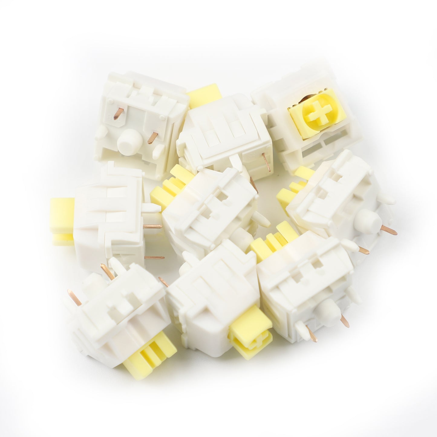 JWK Ginger Milk Switches(5 Pin 63.5g Linear Gold Spring Prelubed)