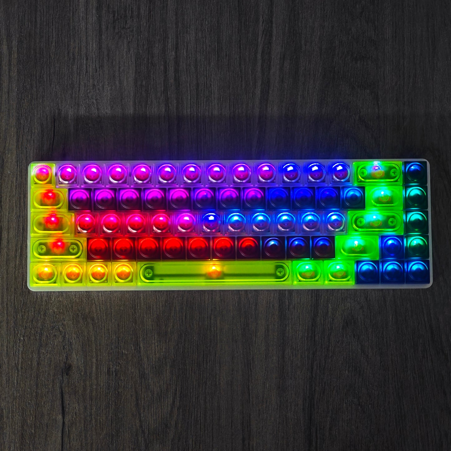 YMDK Blocks Keycap 32 Keys Modifiers Novelty Keys Keycaps Set Transparent Frosted Key Cap PC for MX Switches Mechanical Keyboard