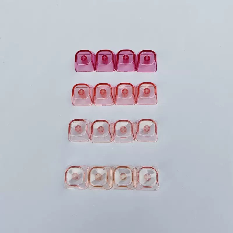 YMDK Gradient Series 1u MOA Profile Keycaps 1 pcs Blank Clear Shine-Through PC for MX Mechanical Keyboard - Red/Pink/Blue/Purple