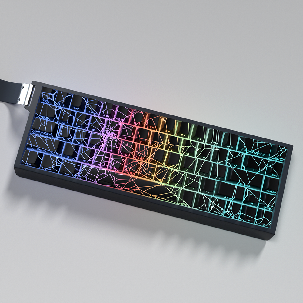 YMDK Lightning 140 Key Keycaps Side-lit PBT+PC Cherry Profile Five-sided Dye Sub Shine Through Custom Keycap for MX Mechanical Keyboard 61/64/68/84/87/100/104/108 Layout