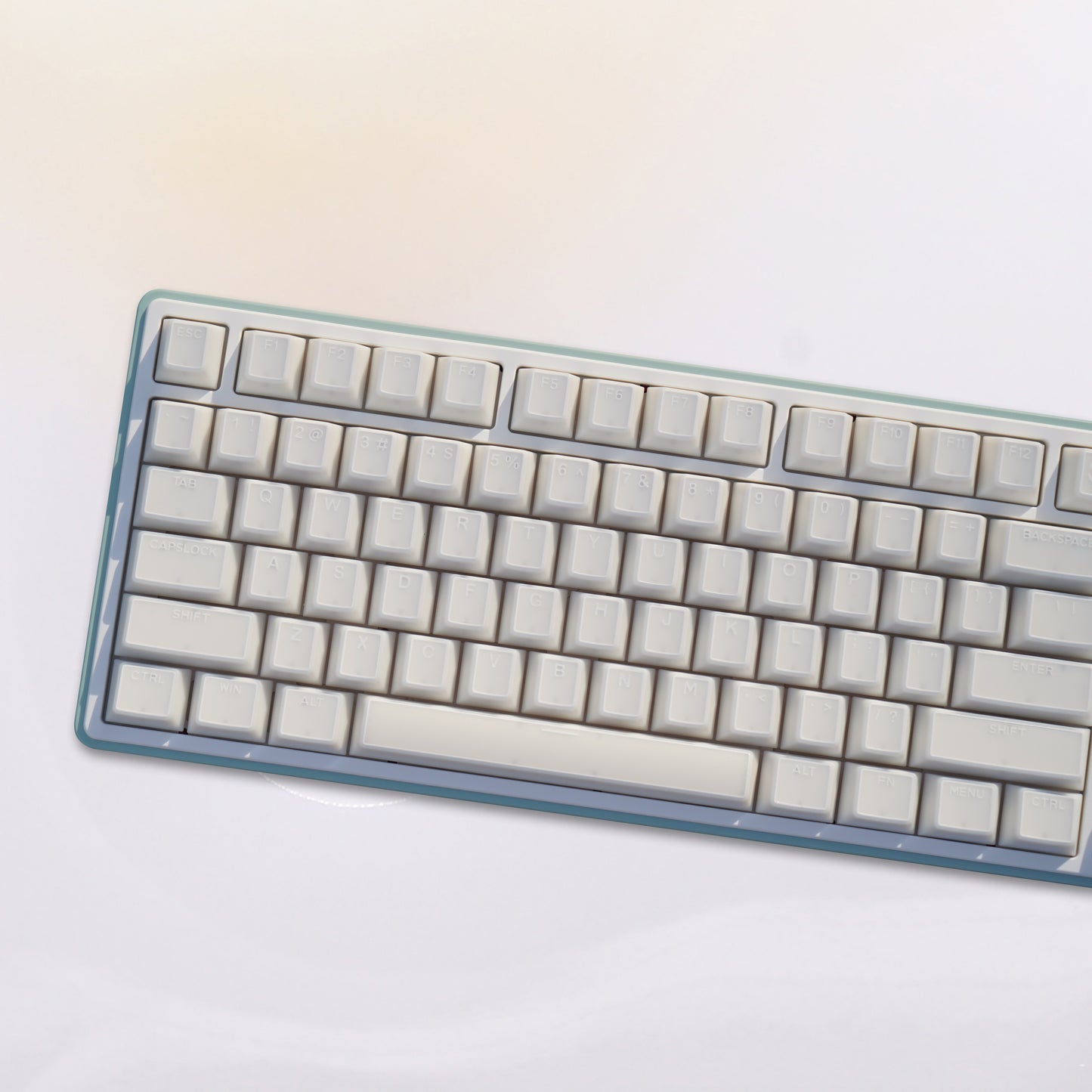 YMDK 142 keys Cherry Profile White Jade Top Print for 75/87/98/104/108 MX Mechanical Keyboard