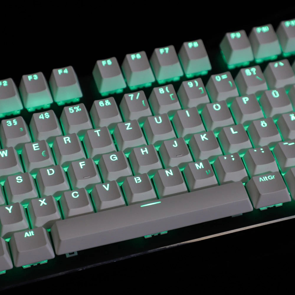 YMDK 105 German ISO Double Shot PBT Shine Through OEM Profile Keycap set Suitable For Cherry MX Switches Mechanical Keyboard