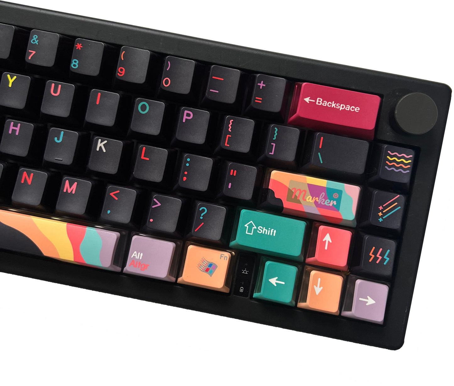 YMDK 134 Key Cherry Profile 3 Sides Shine Through Pudding Marker Theme Dye Sub PC+PBT Keycaps for MX Mechanical Keyboard