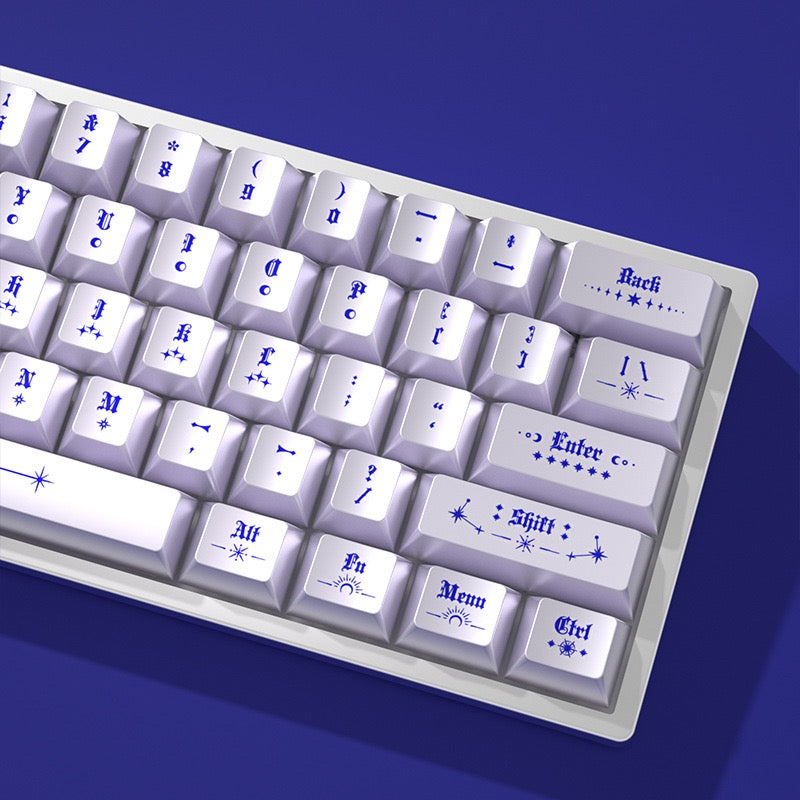 YMDK Magic Pearlescent Keycaps 121 Keys Top Print Cherry Profile Dye Sub Keycap PBT for MX Mechanical Keyboard 60 68 75 100 104 Layout