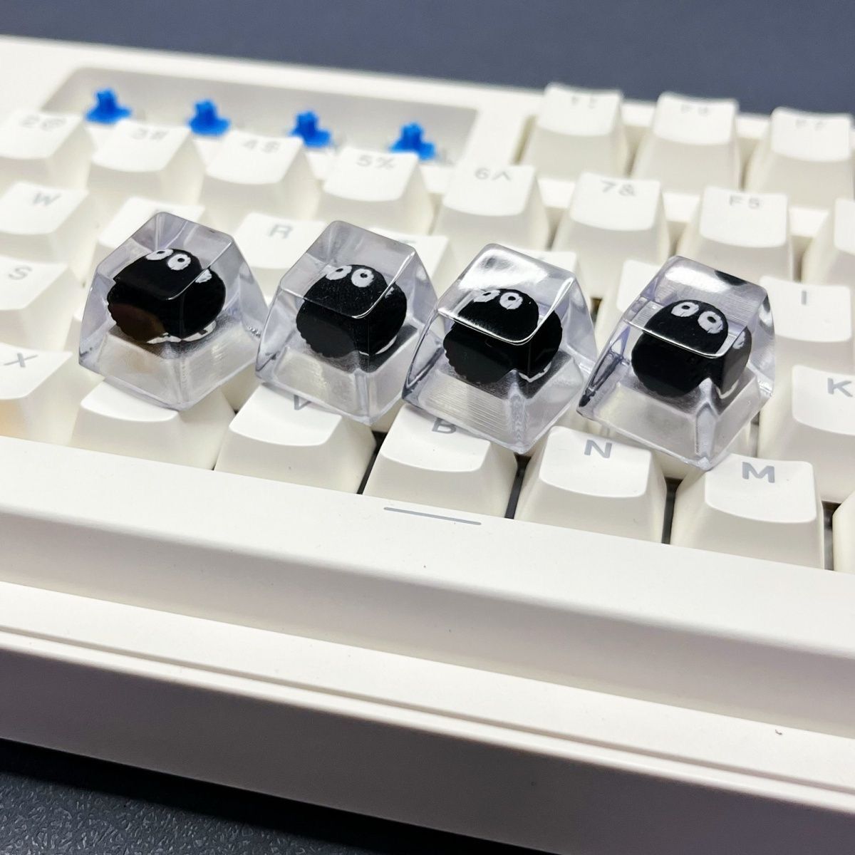 YMDK Black Coal Ball Theme Keycaps Cute Keycap Resin Translucent SA Profile key caps for Mechanical keyboard