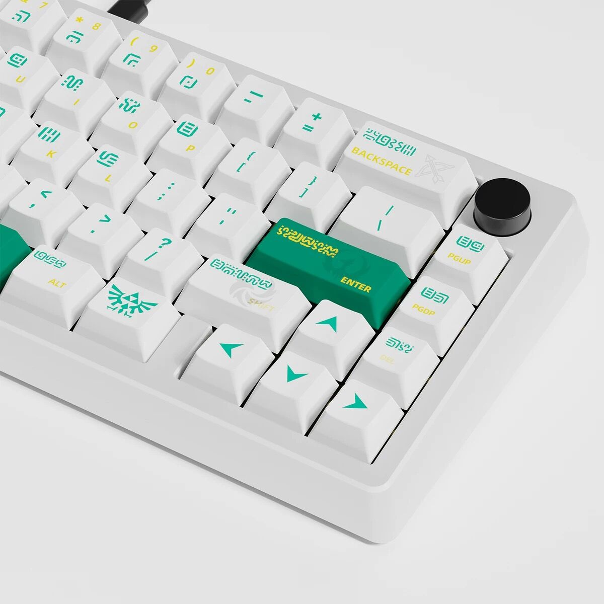 YMDK Legend Theme 125 Keys Blue and Green PBT Dye Sublimation Cherry Profile for Mechanical keyboard