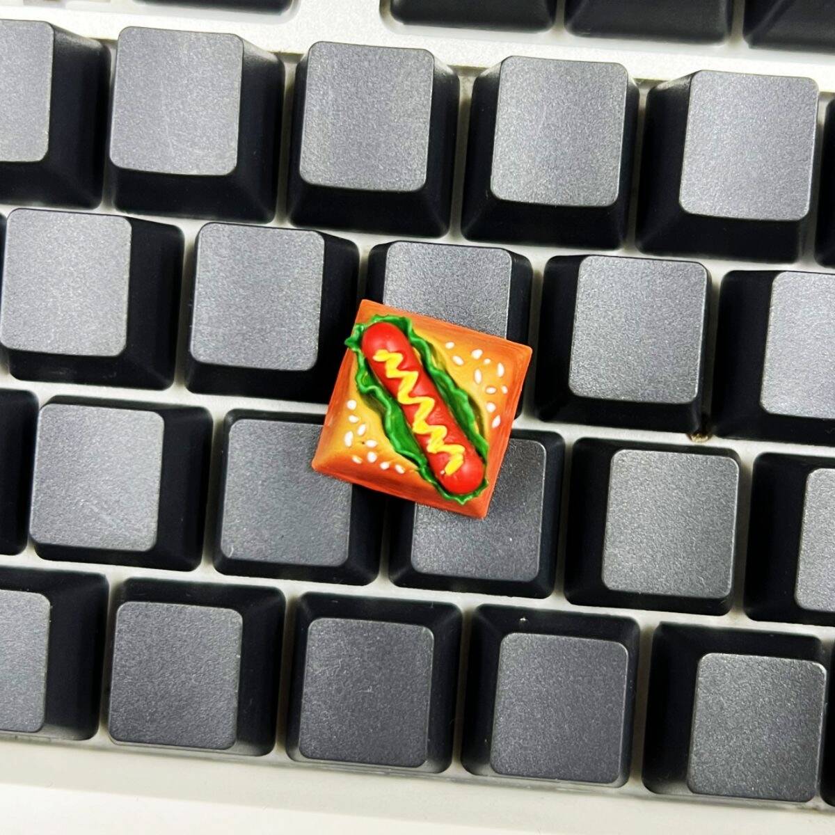 YMDK Hamburger Bread Gourmet Personalized Keycaps Creative Cute Resin Key Caps for Mechanical Keyboard