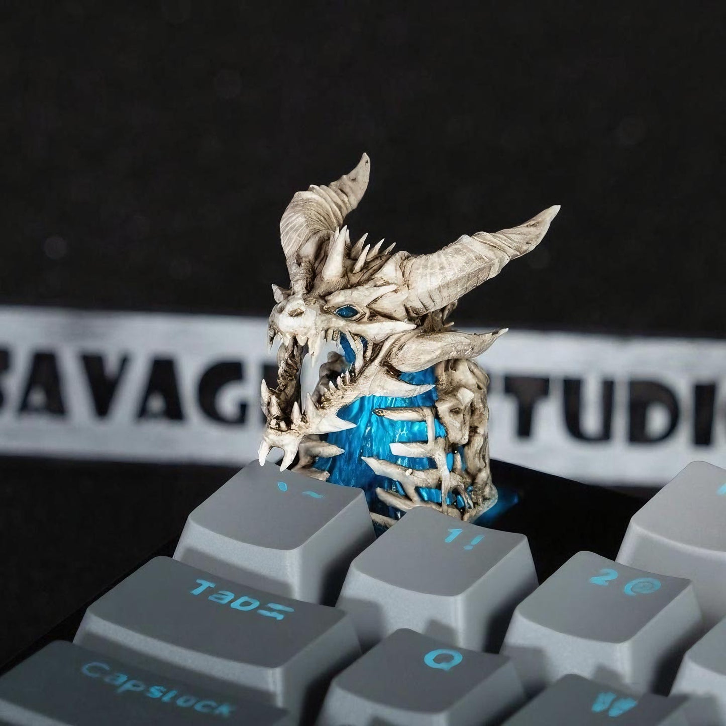 YMDK World of Warcraft Theme Personalized Keycaps Frost Dragon Cool Novel Keycap Shine Through Creative Custom for MX Mechanical Keyboard